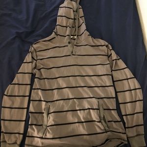 COPY - Boy's Gray & Black Striped Long Sleeve Hood Tee